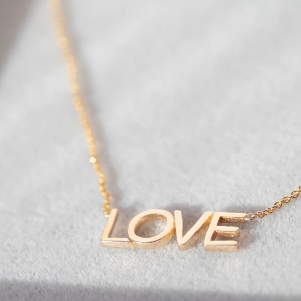 Mya Brenner LOVE Gold Necklace